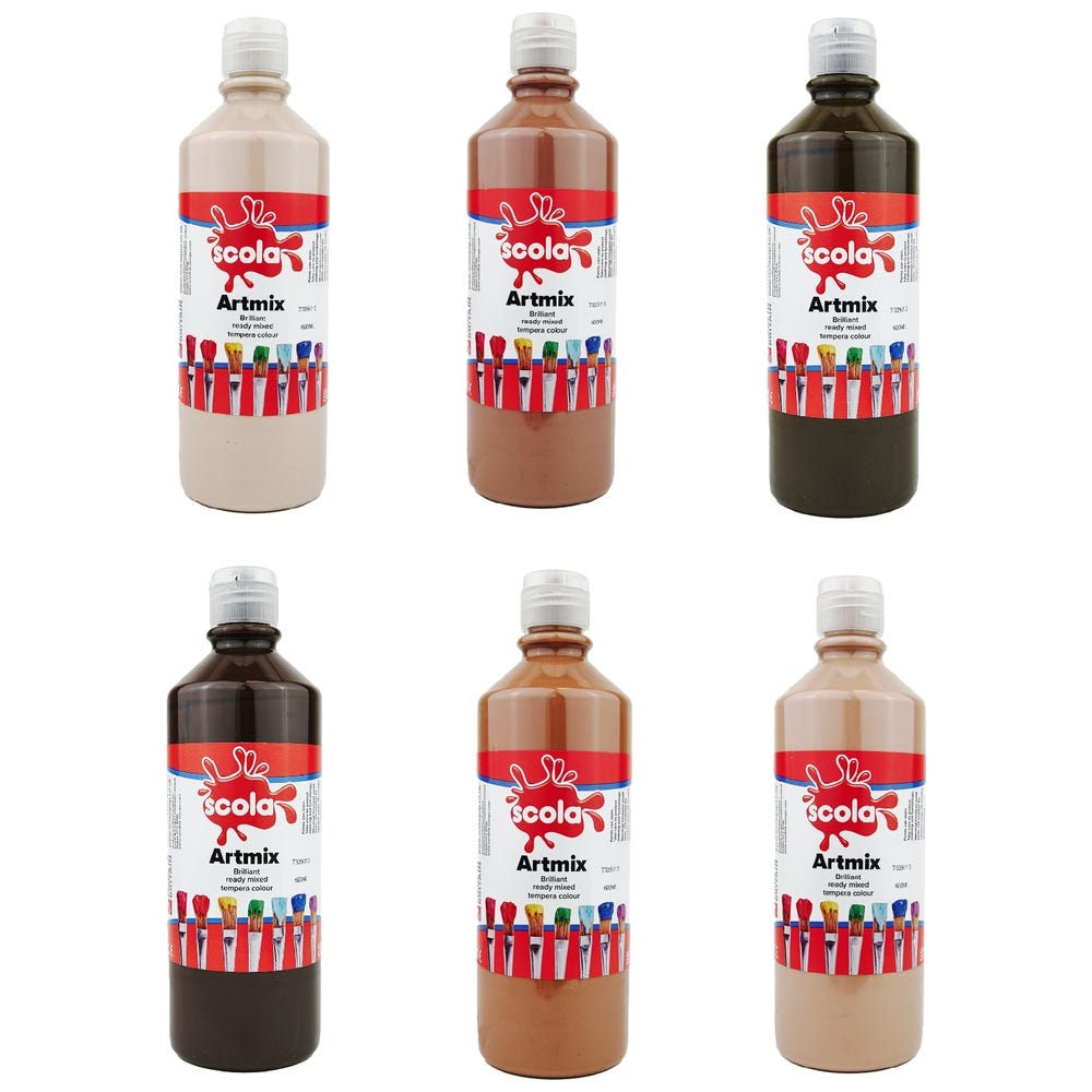 Ready Mixed Skin Tones Paint 600ml Pack of 6