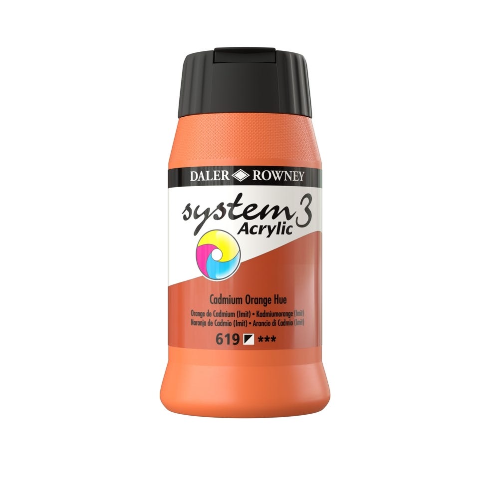 Daler Rowney System 3 Acrylic Paint Orange Each 500ml