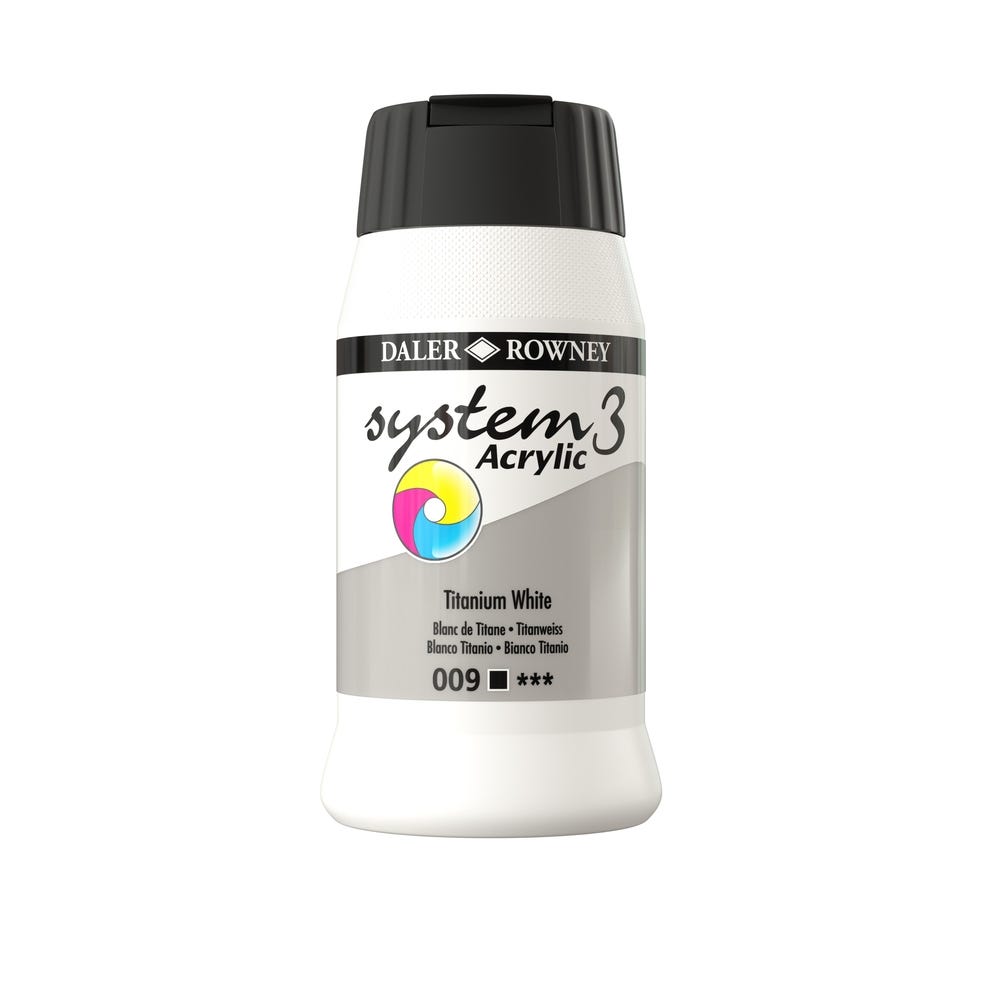 Daler Rowney System 3 Acrylic Paint Titanium White Each 500ml