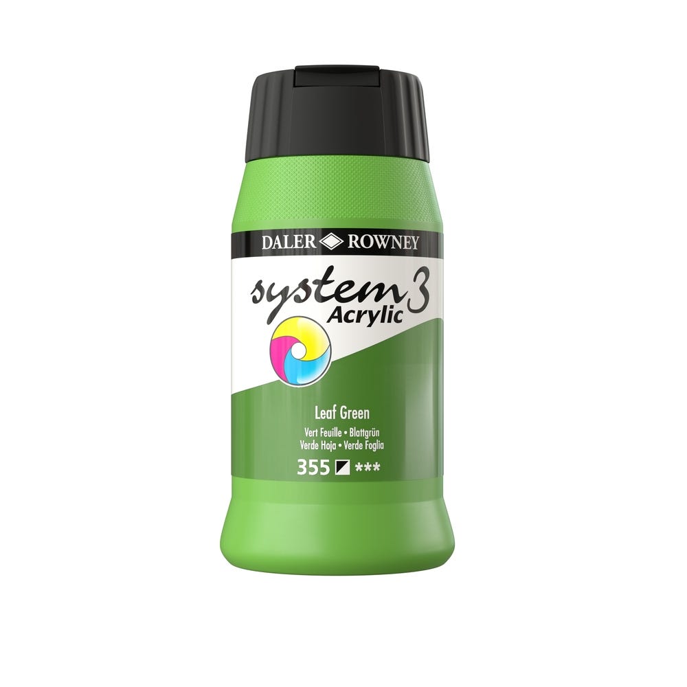 Daler Rowney System 3 Acrylic Paint Leaf Green Each 500ml