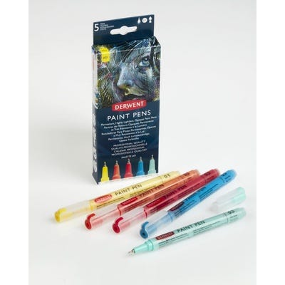 Derwent Paint Pens Colour Palette 1 Pack of 5