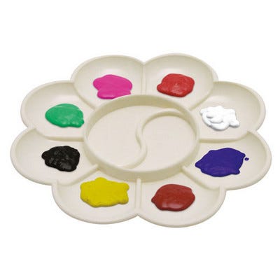 10 Well Small Plastic Flower Palette White Each