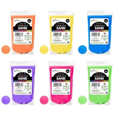 Fluorescent Coloured Sand Shakers Refill Bags 6 x 1KG