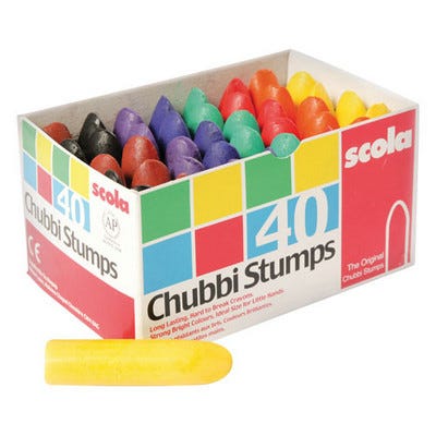 Coloured Chubby Crayons Assorted Pack of 40