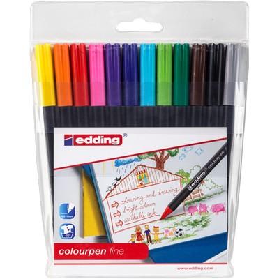 edding Colouring Pens Fine Tip Assorted Pack 12