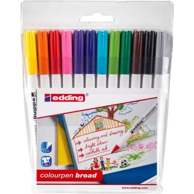 edding Colouring Pens Broad Tip Assorted Pack 12