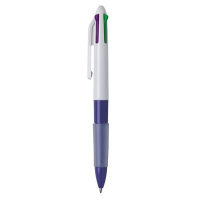 Quad Bright 4 Colour Pens, Blue, Green, Pink, Violet, Pack 10