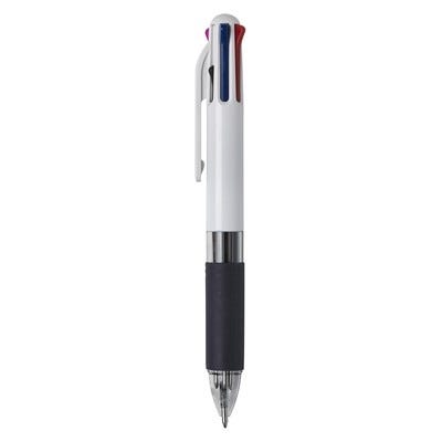 Quad Extra 6 Colour Ballpoint Pens, Black, Blue, Red, Green, Pink, Purple, Pack 10
