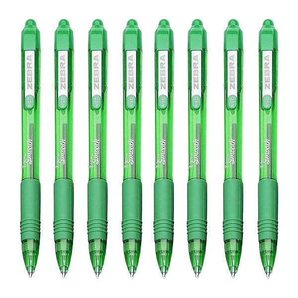 Zebra Z-Grip Smooth Retractable Ballpoint Pens Green Pack 50