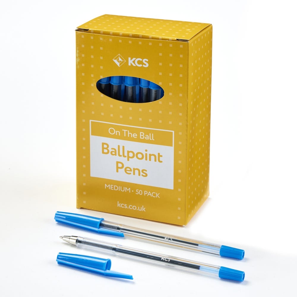KCS Ballpoint Pens Blue Box of 50