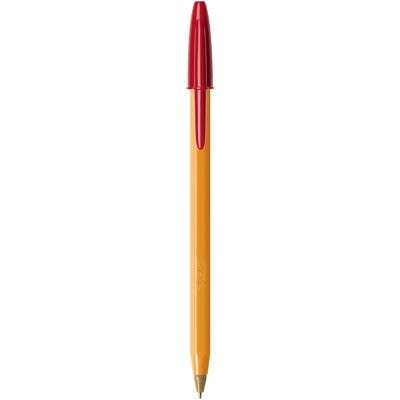 BIC Cristal Orange Fine Ballpoint Pens Red Box of 20