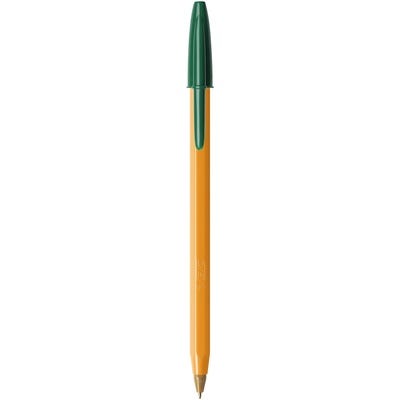 BIC Cristal Orange Fine Ballpoint Pens Green Box of 20