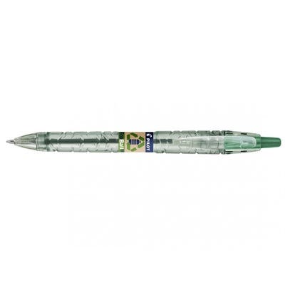 B2P Retractable Ballpoint Pens, Green, Pack 10
