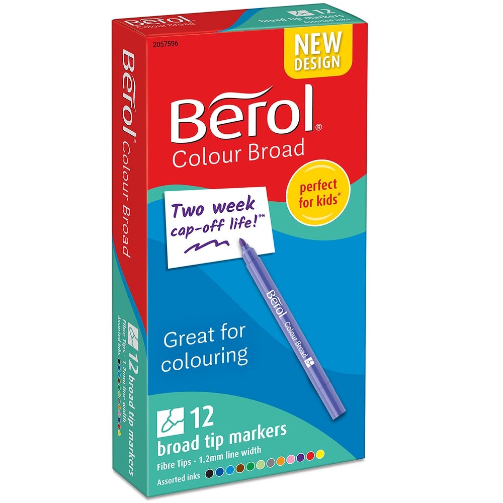 Berol Colour Broad Pens Pack of 12