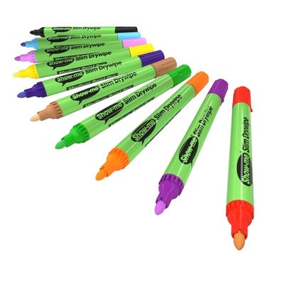Show-me Drywipe Pens Assorted Colours Medium