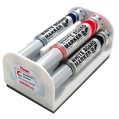 Pentel Maxiflo Drywipe Markers with Magnetic Eraser