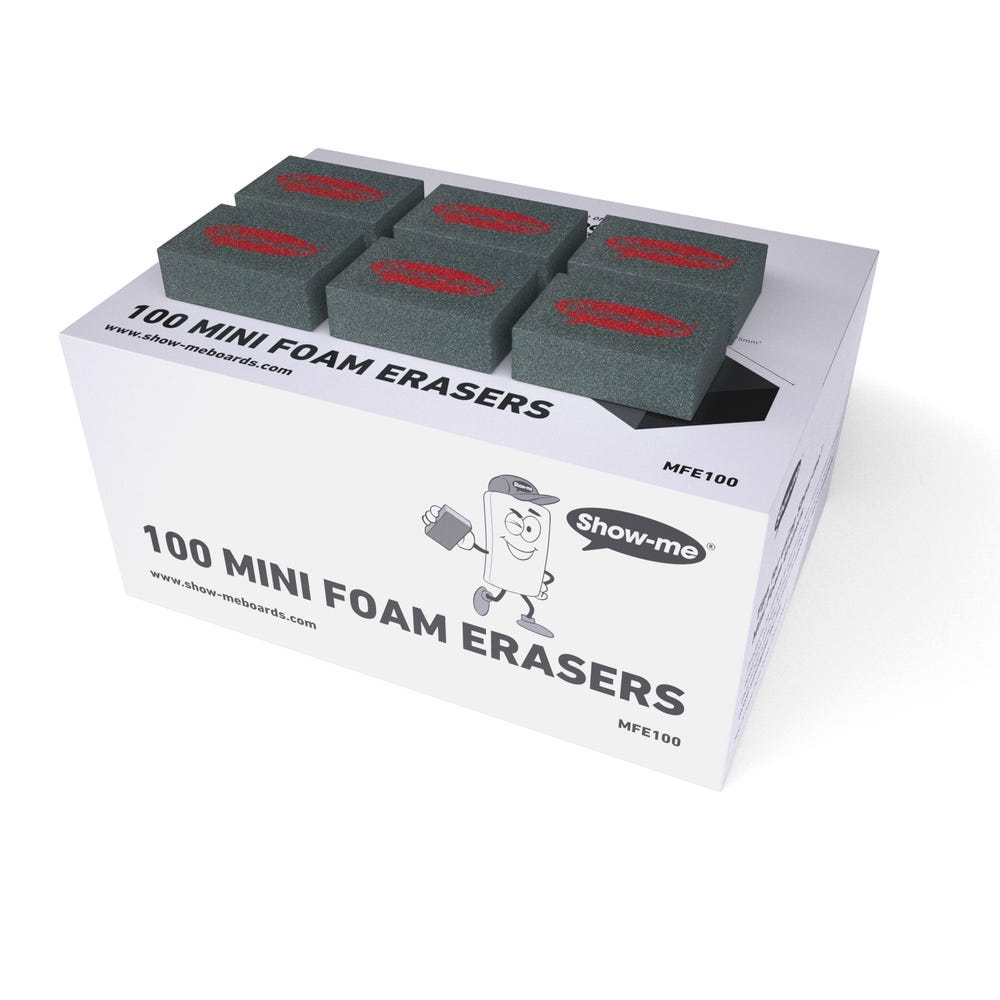 Show-me Mini Foam Erasers Pack of 100
