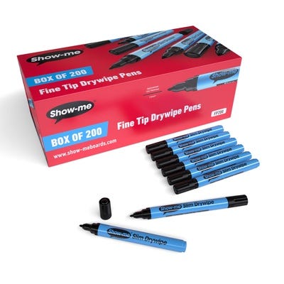 Show-me Drywipe Pens Black Fine
