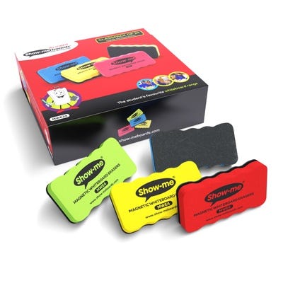 Show-me Magnetic Whiteboard Erasers Pack of 24