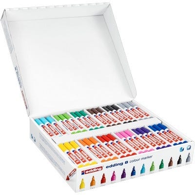 edding 8 Colourmarker, Bullet tip, Classpack 144