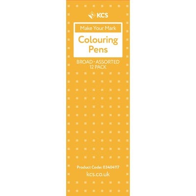 KCS Colouring Pens Broad Tip Assorted Colours Pack of 12