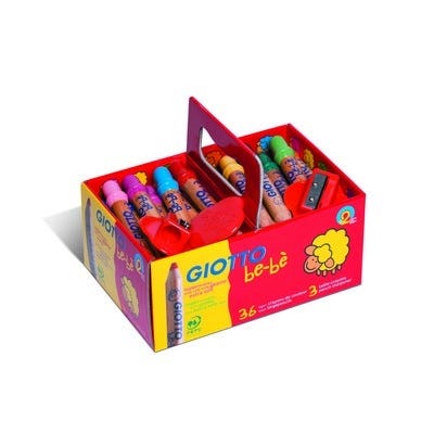 Giotto Be-Be Super Large Pencils, + Sharpeners Pack 36