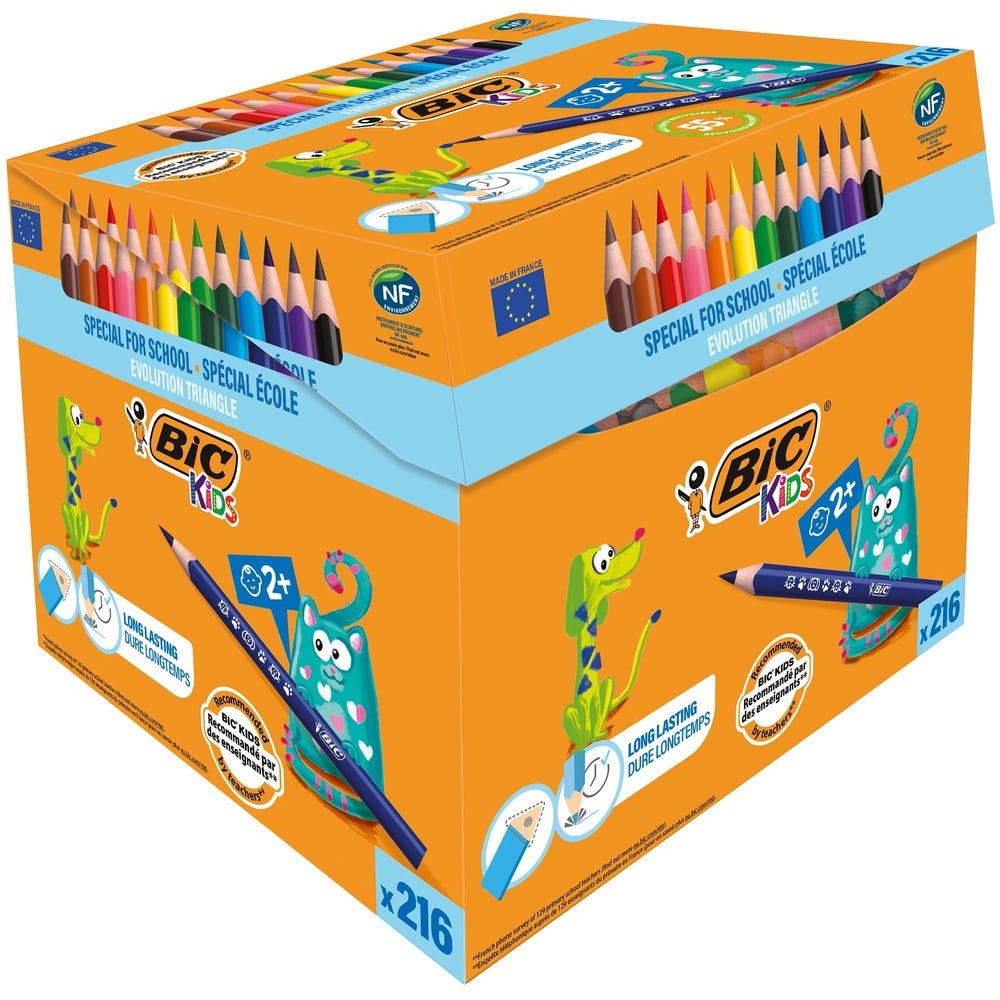 BIC Evolution Triangle Pencils Children's Assorted Pack 216