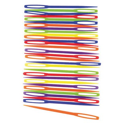 Large Coloured Plastic Lacing Needles Assorted Pack 32
