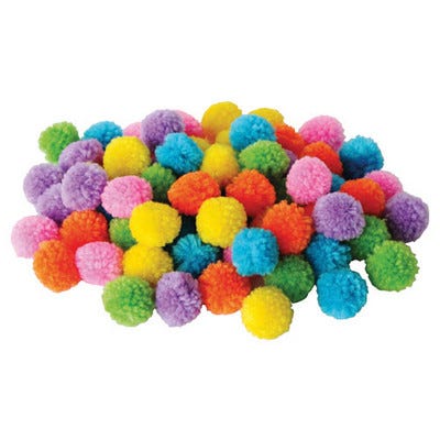 Woolly Pom Poms Assorted Pack 100