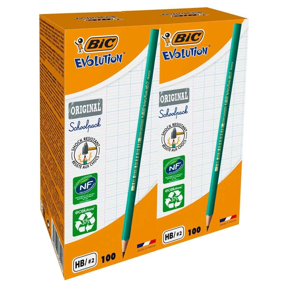 BIC Ecolution Graphite HB Pencils Box of 200