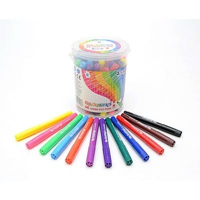 Colorific Super Washable Jumbo Felt Tips Pack of 48