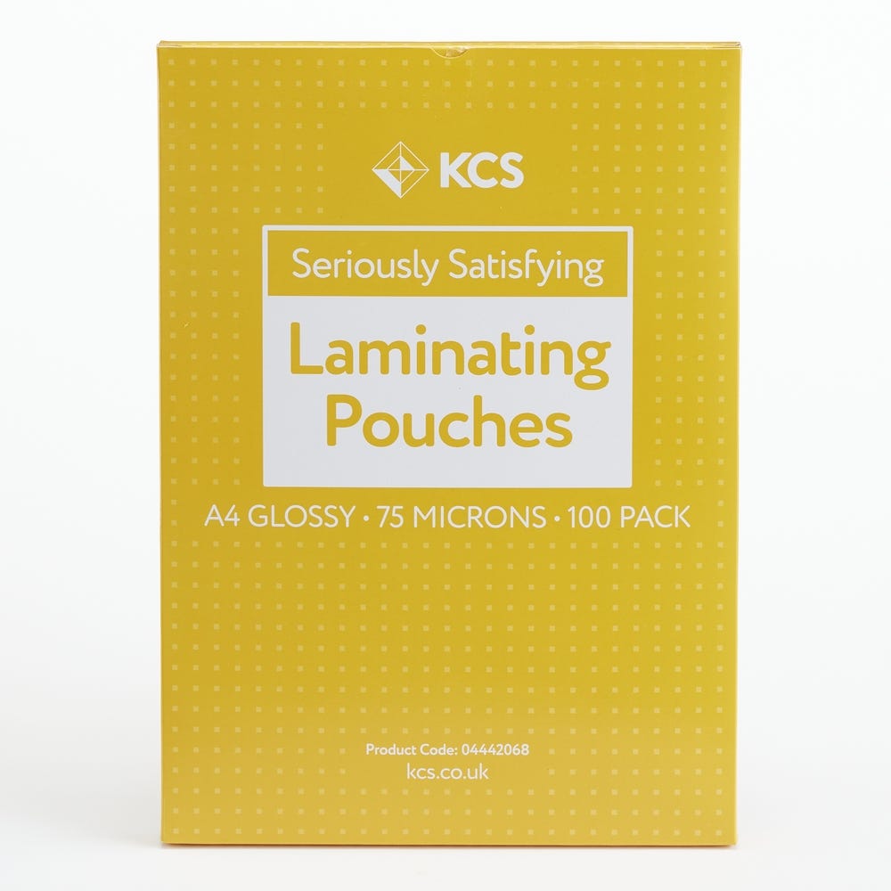 A4 KCS Laminating Pouches 75 Micron Pack of 100