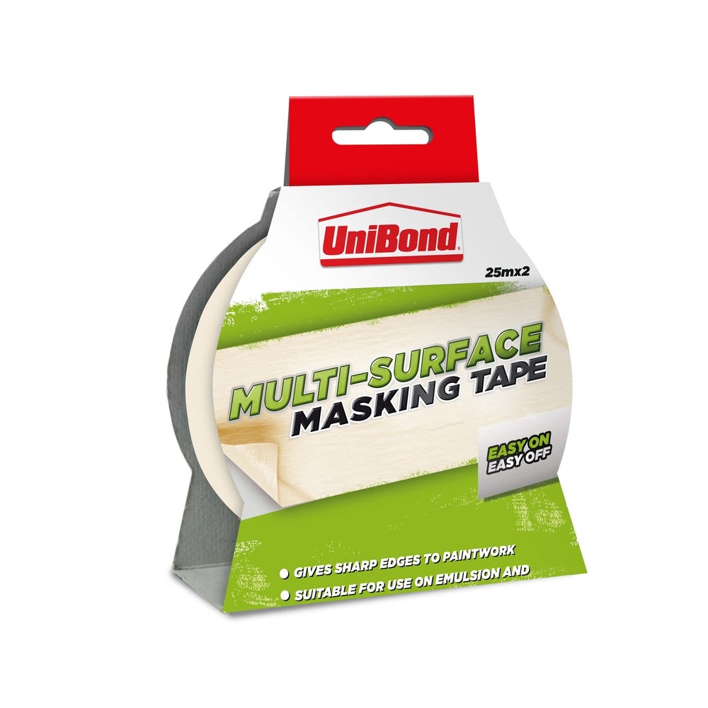 Unibond Masking Tape 25mm x 25m Pack of 2