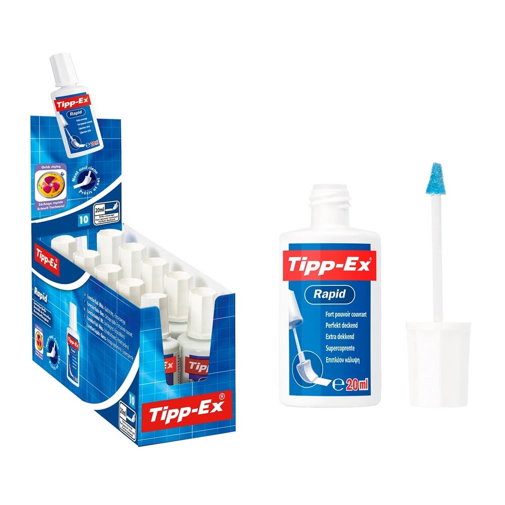 Tipp-Ex Rapid Correction Fluid, 20ml, Pack 10
