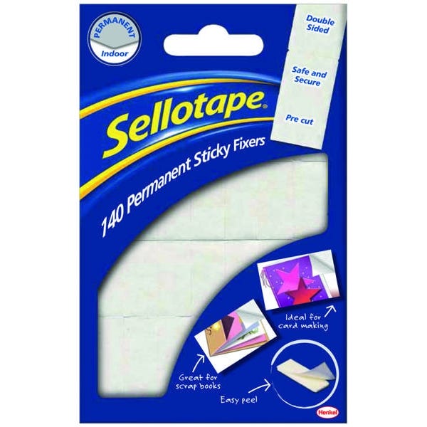 Sellotape Double Sided Sticky Fixers Pack of 140