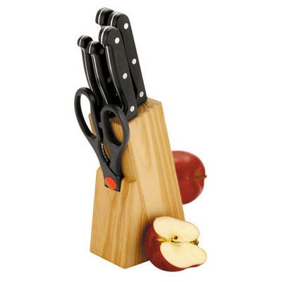Knife Block Natural Set 6