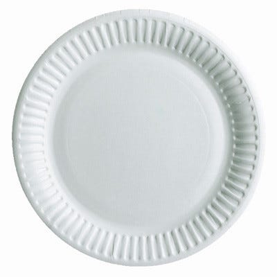 White Paper Plate Dia180mm Pack of 100
