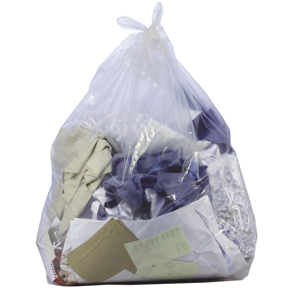 Medium Duty Bin Bags Clear 90 Litres Pack of 200