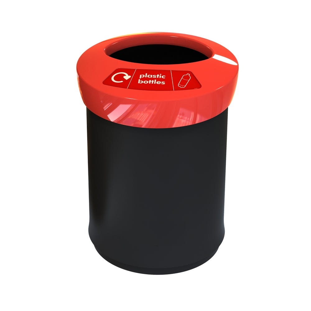 EcoAce Recycling Bin Plastic Bottles 62 Litres Red
