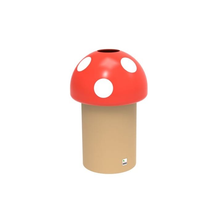 Mushroom Litter Bins 70 Litres Red