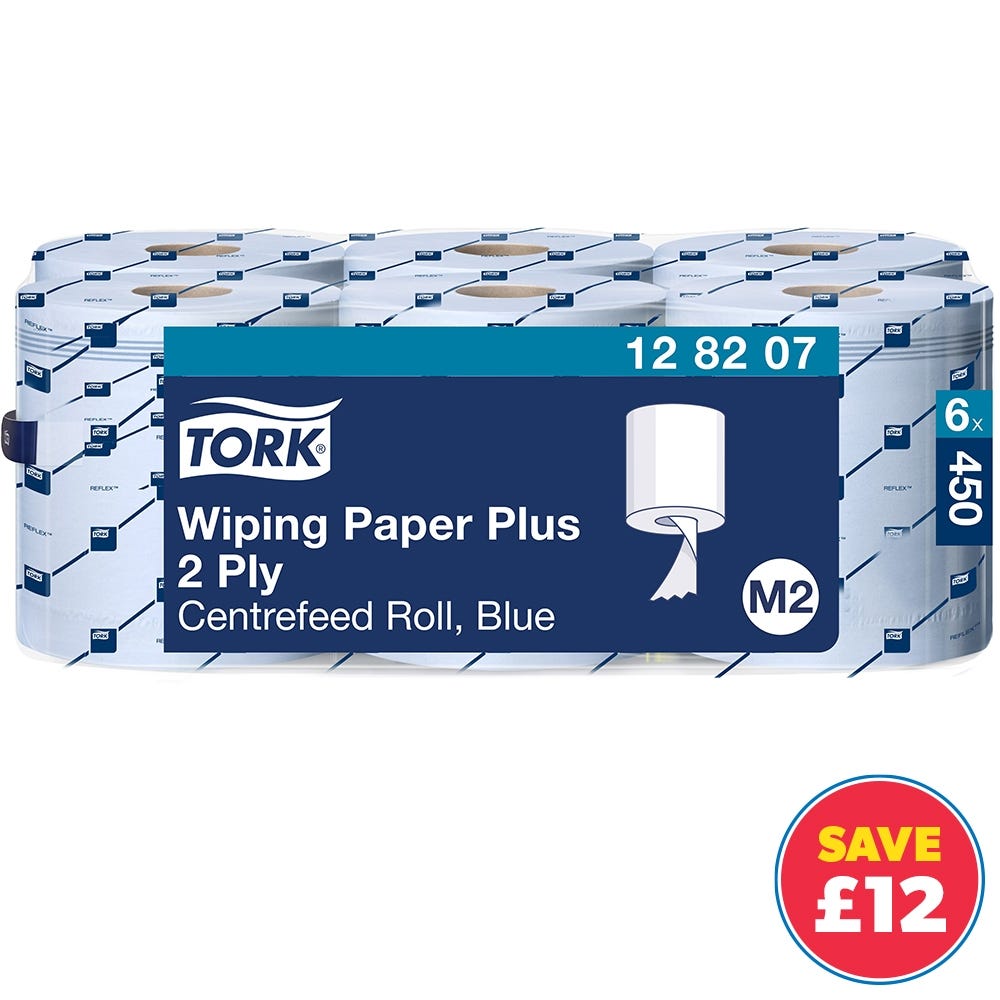 Tork Centrefeed Rolls 2 Ply Blue Case 6 of 450 Sheets