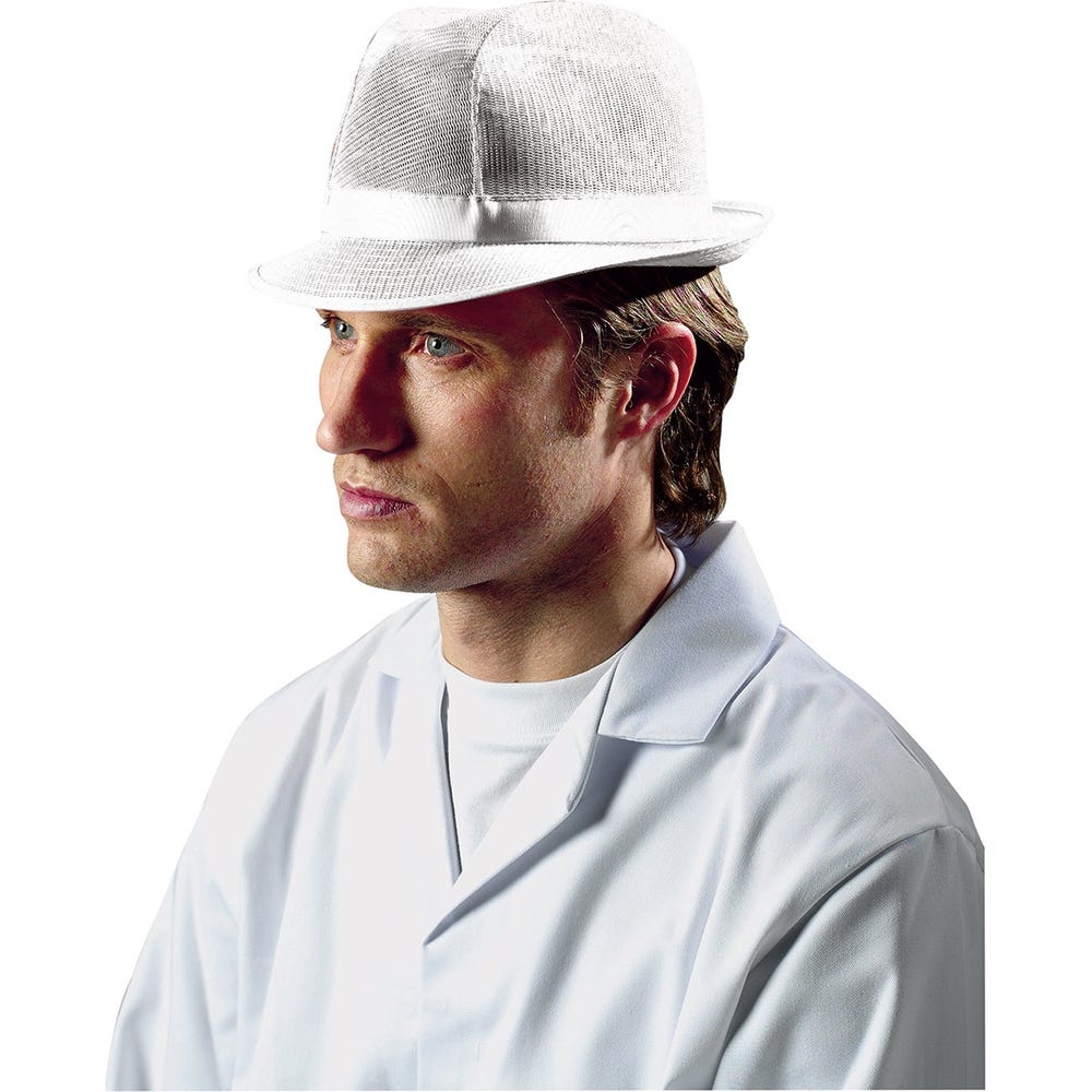 Mesh Trilby Hat Large White
