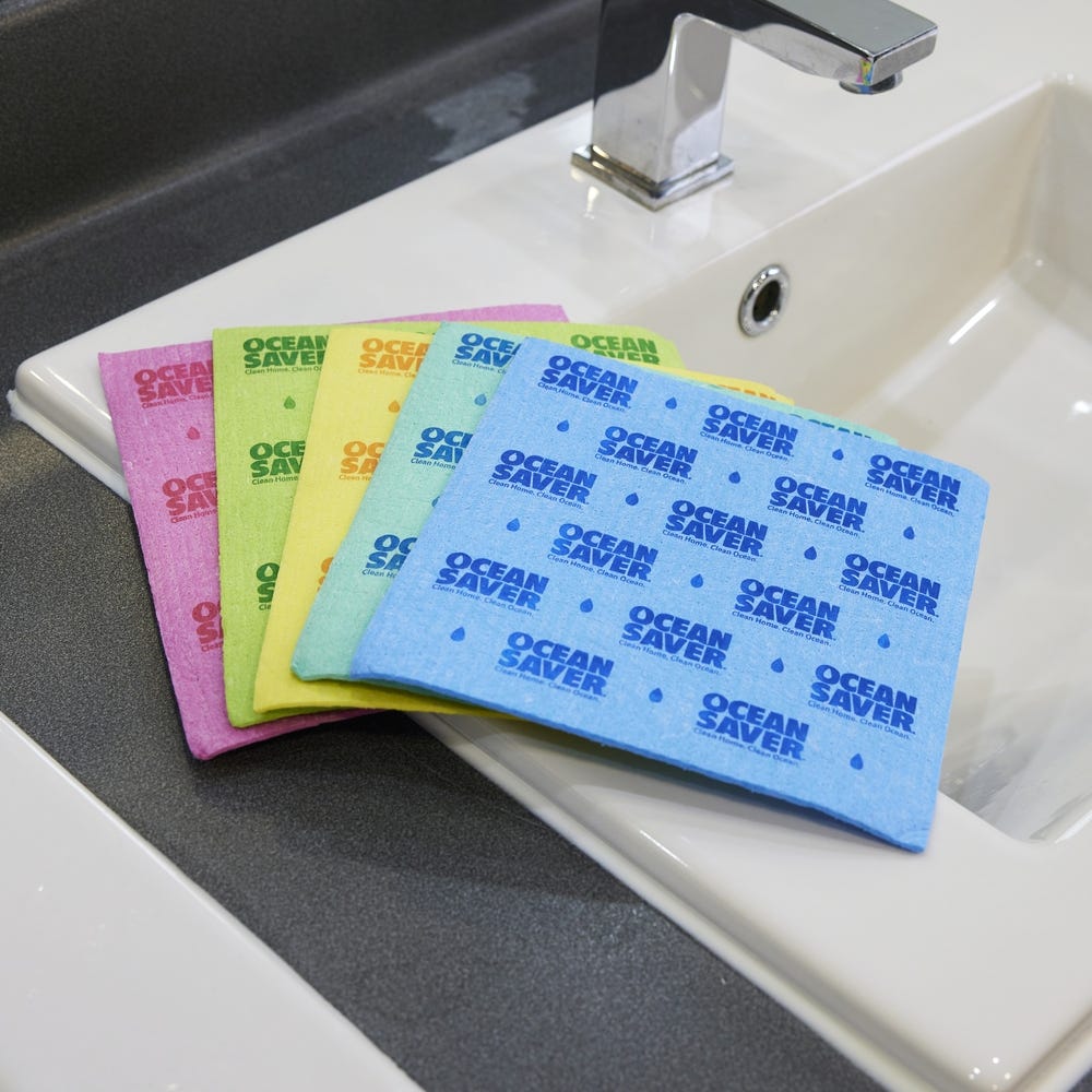 OceanSaver Compostable Sponge Cloths Pack of 5