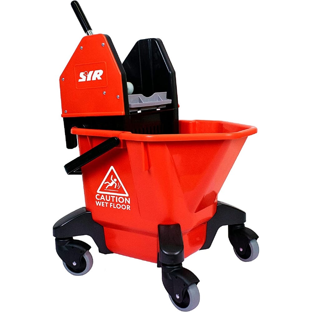 20 Litres Wheeled Bucket & Kentucky Wringer Red