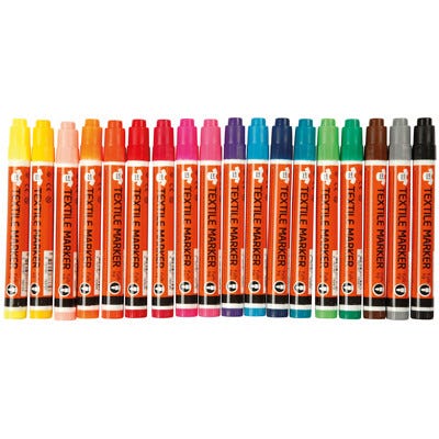 Textile Marker Assorted Pack 18