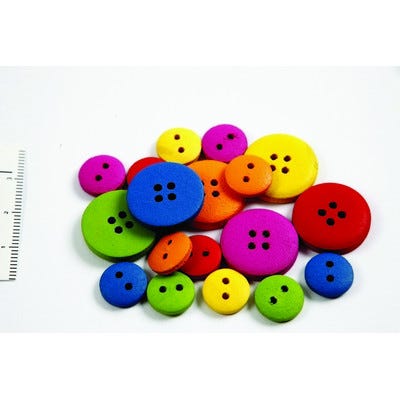 Round Wooden Buttons Assorted Pack 360