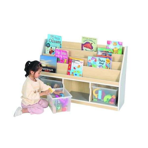 Thrifty  Compartment Book Storage 3 clear Trays