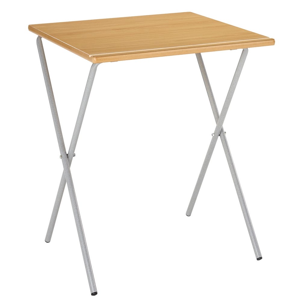 Four Legged Folding Exam Desk Beech