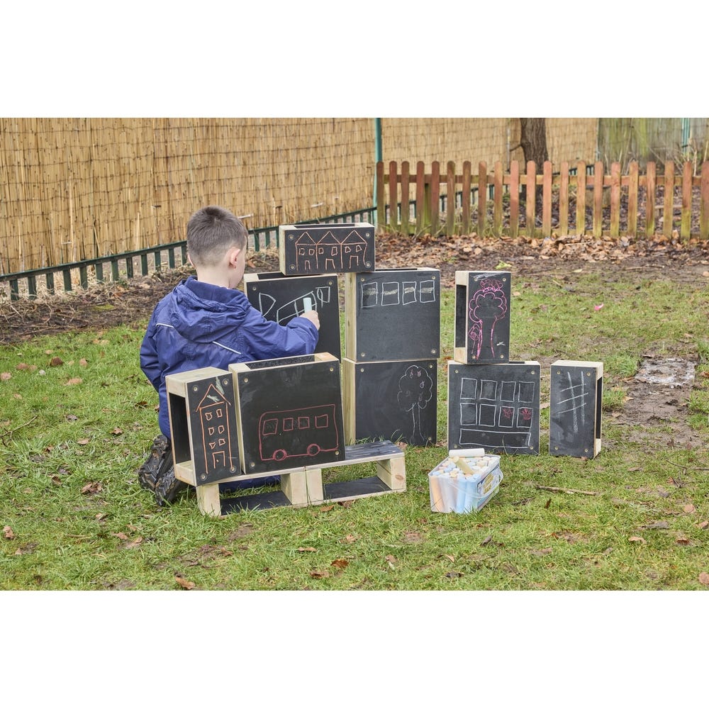 Chalkboard Building Blocks, Squares and Rectangles Set of 12