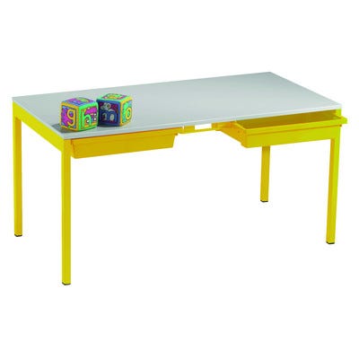Romney Table & Trays 530x1100x550 Yellow / Grey
